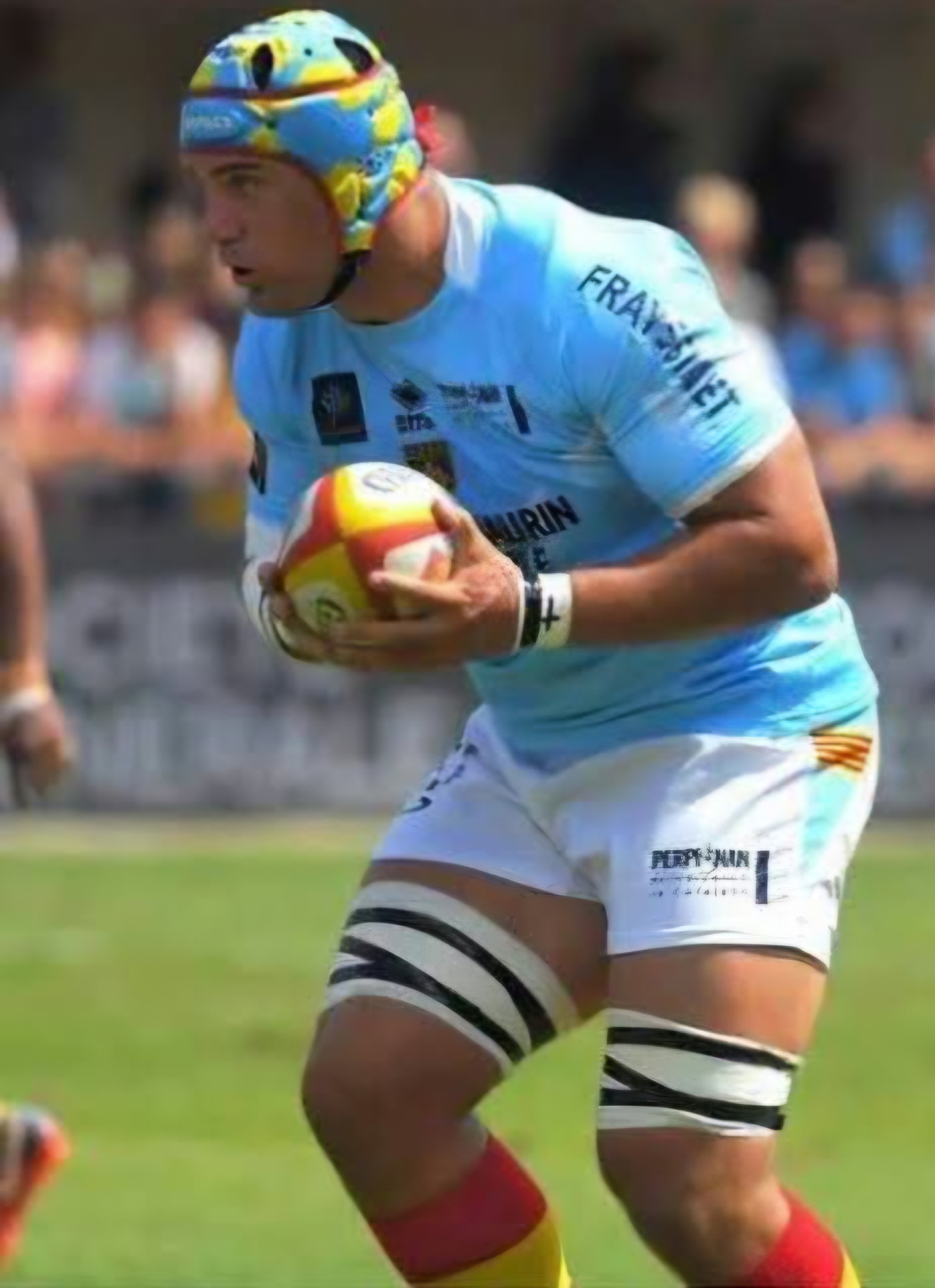 Berend Botha carrying the ball in a professional match